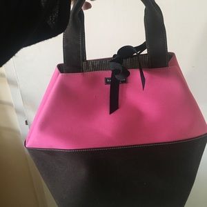 Kate spade top handle canvas bag hot pink black